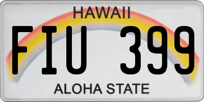HI license plate FIU399