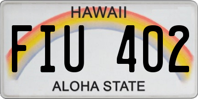 HI license plate FIU402