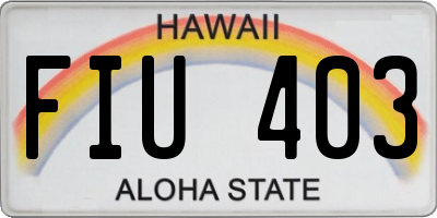 HI license plate FIU403
