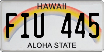 HI license plate FIU445