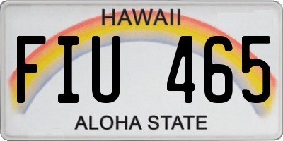 HI license plate FIU465