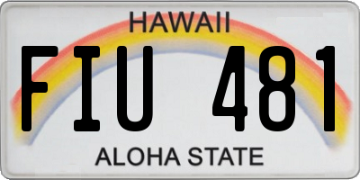 HI license plate FIU481