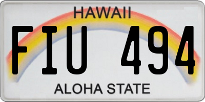 HI license plate FIU494
