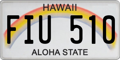 HI license plate FIU510