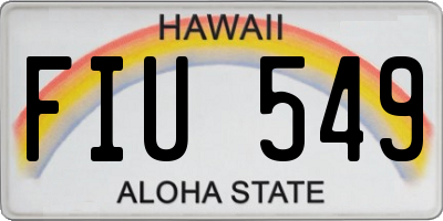 HI license plate FIU549
