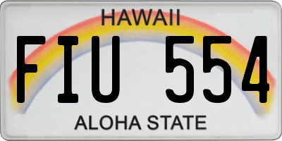 HI license plate FIU554