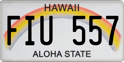 HI license plate FIU557
