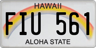 HI license plate FIU561