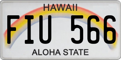HI license plate FIU566