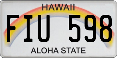 HI license plate FIU598