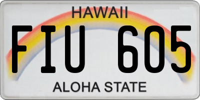 HI license plate FIU605