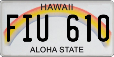HI license plate FIU610
