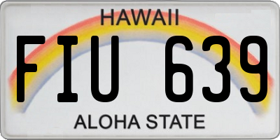 HI license plate FIU639