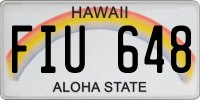 HI license plate FIU648