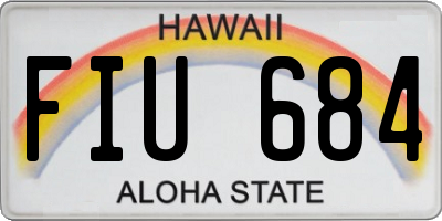HI license plate FIU684