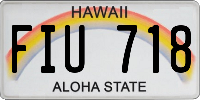 HI license plate FIU718