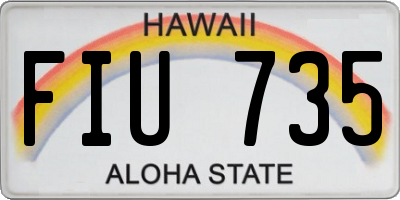 HI license plate FIU735