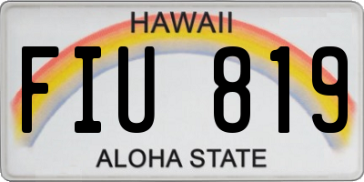 HI license plate FIU819