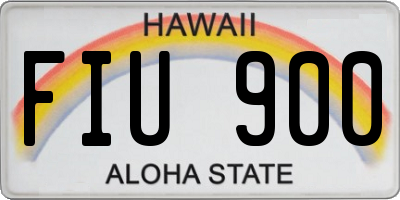 HI license plate FIU900