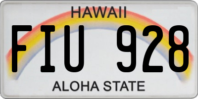 HI license plate FIU928