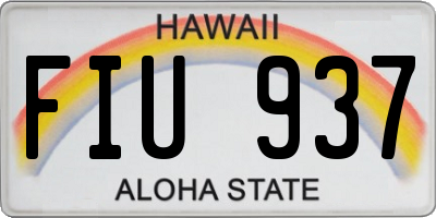 HI license plate FIU937