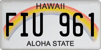 HI license plate FIU961