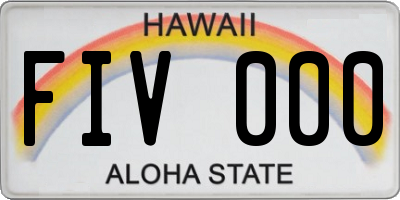 HI license plate FIV000