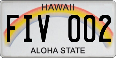 HI license plate FIV002