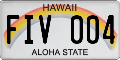 HI license plate FIV004