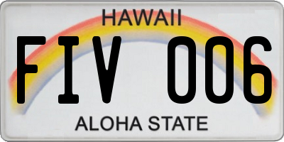 HI license plate FIV006
