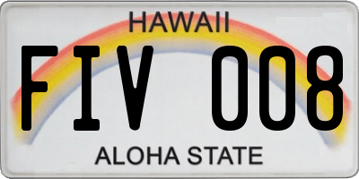 HI license plate FIV008