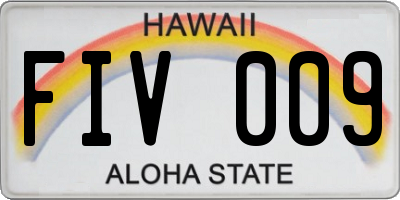 HI license plate FIV009