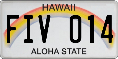 HI license plate FIV014