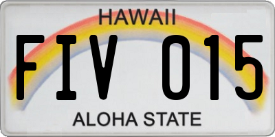 HI license plate FIV015