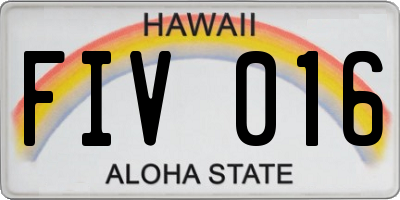 HI license plate FIV016