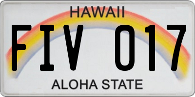 HI license plate FIV017