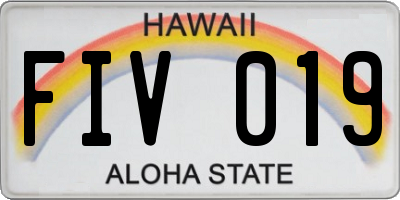 HI license plate FIV019