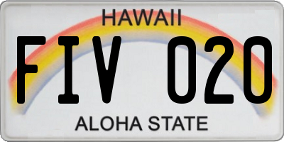 HI license plate FIV020