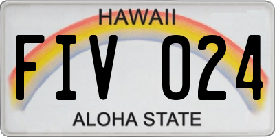 HI license plate FIV024