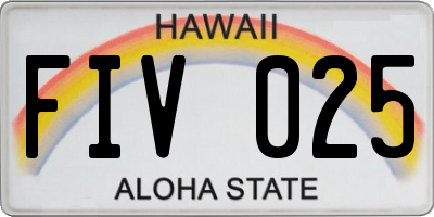 HI license plate FIV025