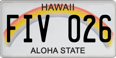 HI license plate FIV026