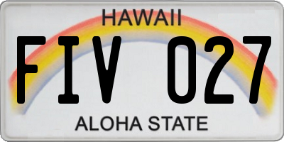 HI license plate FIV027