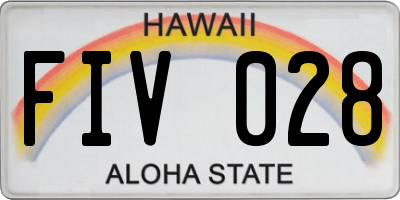 HI license plate FIV028