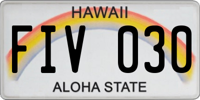 HI license plate FIV030