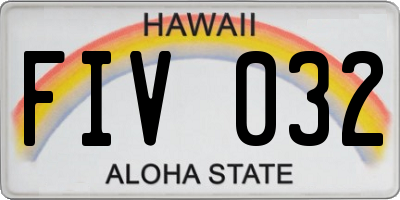 HI license plate FIV032