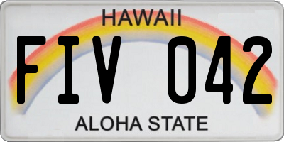 HI license plate FIV042