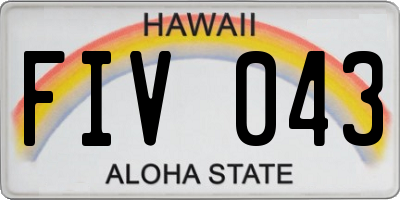 HI license plate FIV043