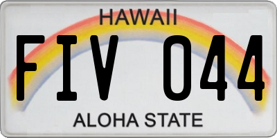 HI license plate FIV044