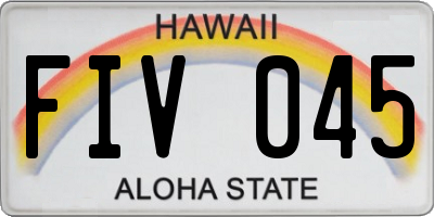 HI license plate FIV045