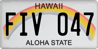 HI license plate FIV047